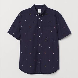 H&M Navy Shirt with Multicolor Accents
